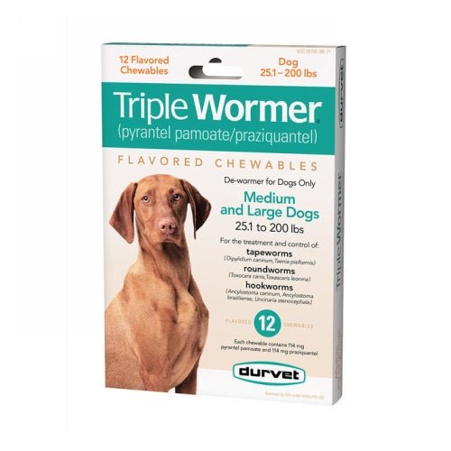 Durvet Triple Wormer Dog Dewormer 12 Tablets