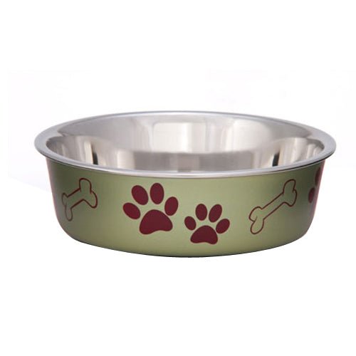 Loving Pets Metallic Dog Bowl, Artichoke