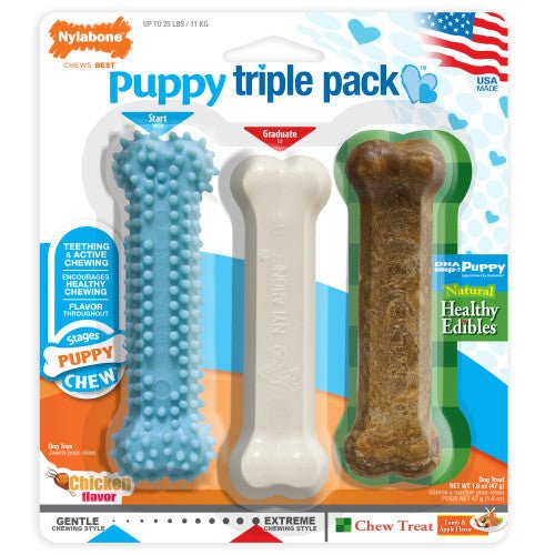 Nylabone Puppy Chew Variety Triple Pack