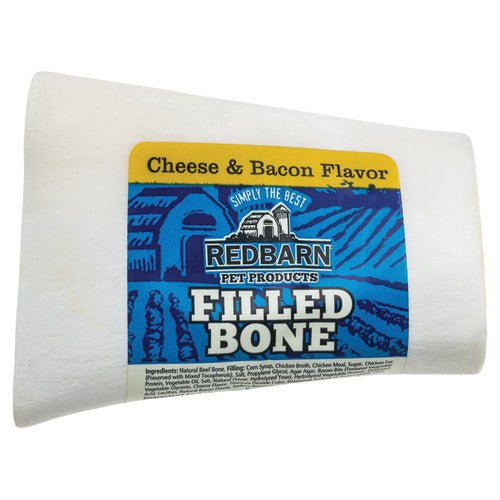 Redbarn Filled Bone Dog Treat, Cheese & Bacon